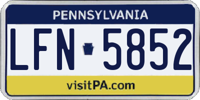 PA license plate LFN5852
