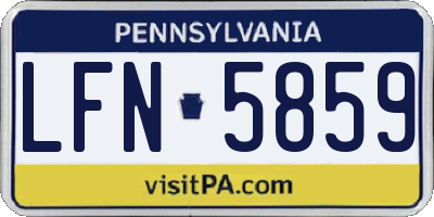 PA license plate LFN5859