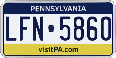 PA license plate LFN5860