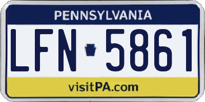 PA license plate LFN5861
