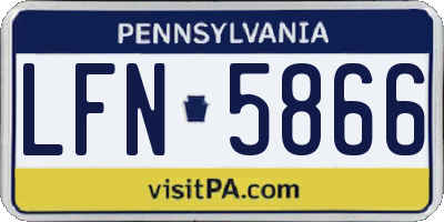 PA license plate LFN5866