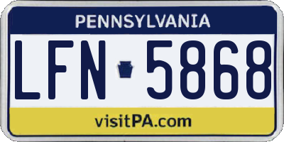 PA license plate LFN5868