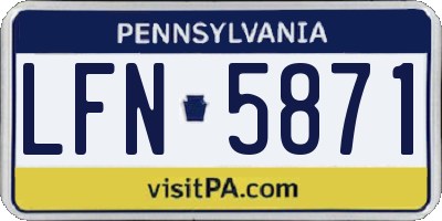 PA license plate LFN5871
