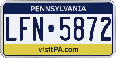 PA license plate LFN5872