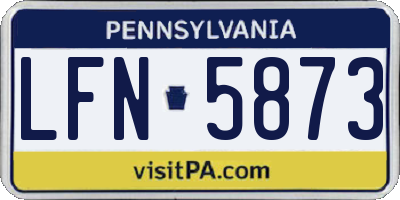 PA license plate LFN5873