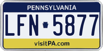 PA license plate LFN5877