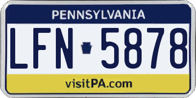 PA license plate LFN5878