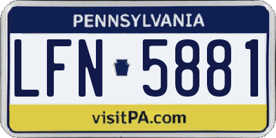 PA license plate LFN5881