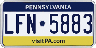 PA license plate LFN5883