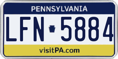 PA license plate LFN5884
