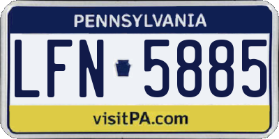 PA license plate LFN5885