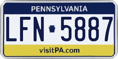 PA license plate LFN5887
