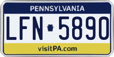 PA license plate LFN5890