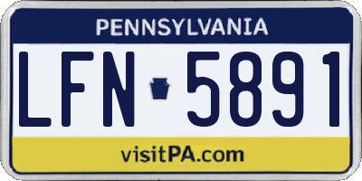 PA license plate LFN5891
