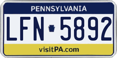 PA license plate LFN5892
