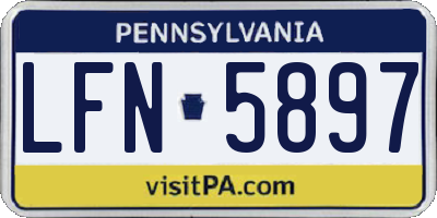 PA license plate LFN5897