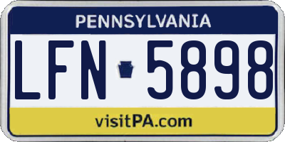 PA license plate LFN5898