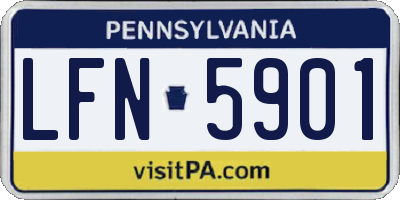 PA license plate LFN5901