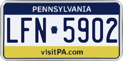 PA license plate LFN5902