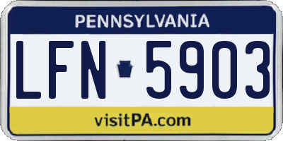 PA license plate LFN5903