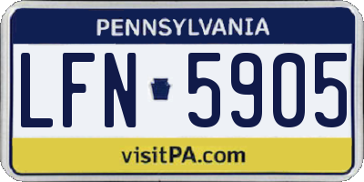 PA license plate LFN5905