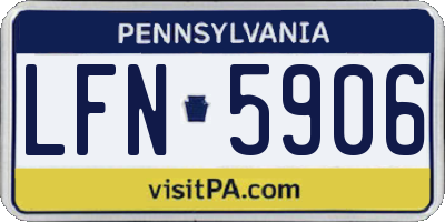 PA license plate LFN5906