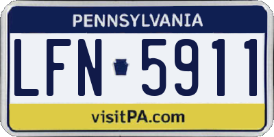 PA license plate LFN5911