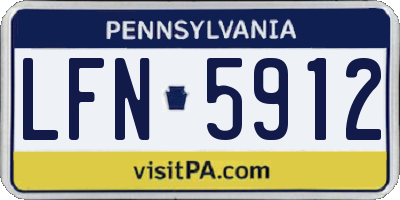PA license plate LFN5912