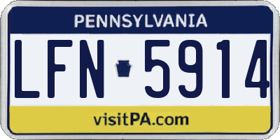 PA license plate LFN5914