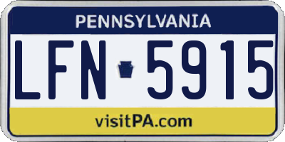 PA license plate LFN5915
