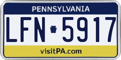 PA license plate LFN5917