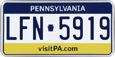 PA license plate LFN5919