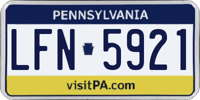 PA license plate LFN5921