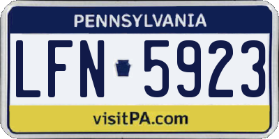 PA license plate LFN5923