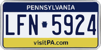PA license plate LFN5924