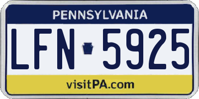 PA license plate LFN5925