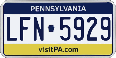 PA license plate LFN5929