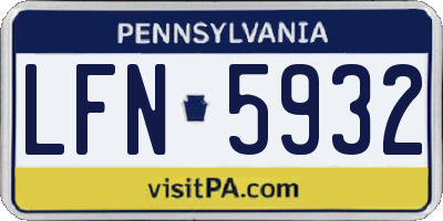 PA license plate LFN5932