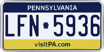 PA license plate LFN5936