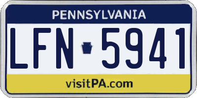 PA license plate LFN5941