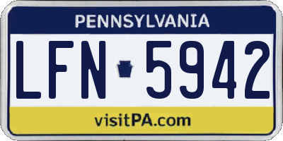 PA license plate LFN5942