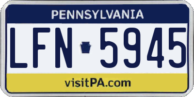 PA license plate LFN5945