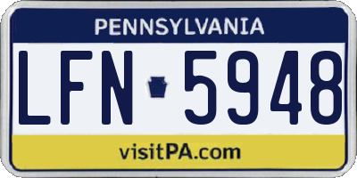 PA license plate LFN5948