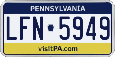 PA license plate LFN5949