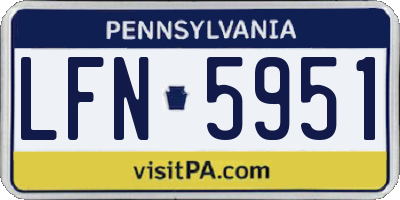 PA license plate LFN5951