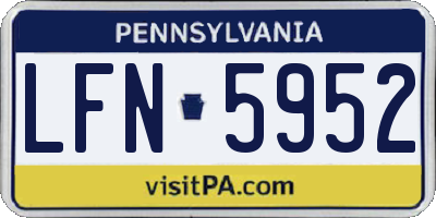 PA license plate LFN5952