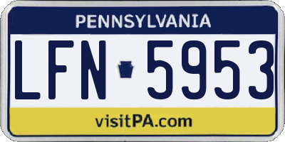PA license plate LFN5953