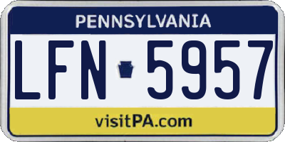 PA license plate LFN5957