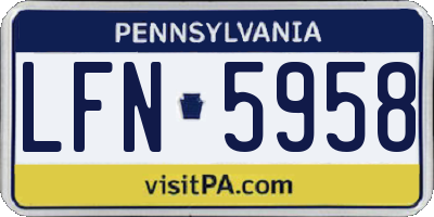 PA license plate LFN5958