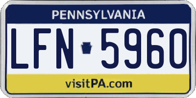 PA license plate LFN5960